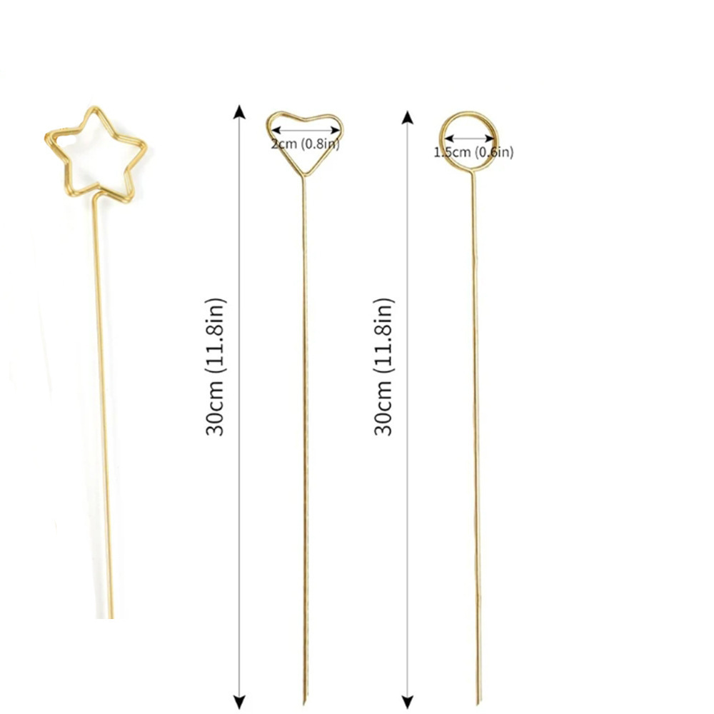 Floral Picks Wood - Gold Metal Flower Note Picks For