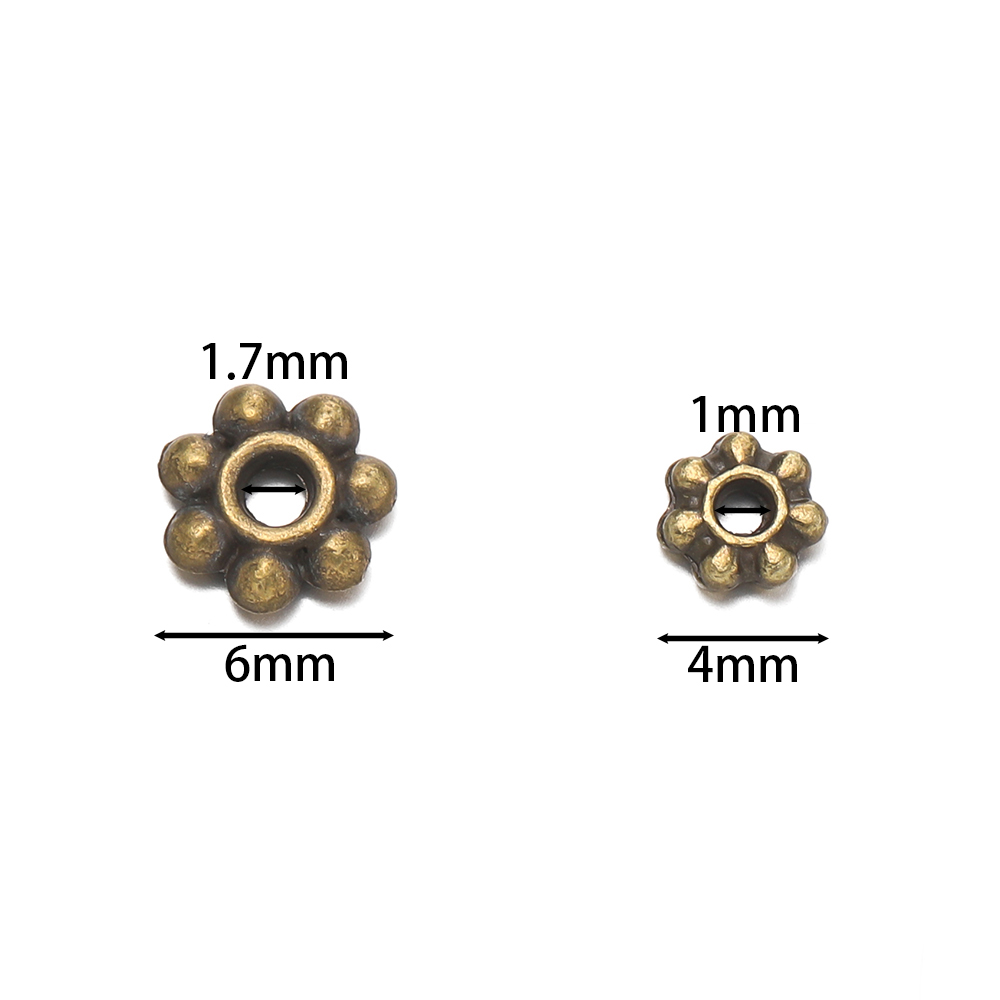 200Pcs 4/6mm Alloy Snowflake B - Flower Supplies 评论和价格