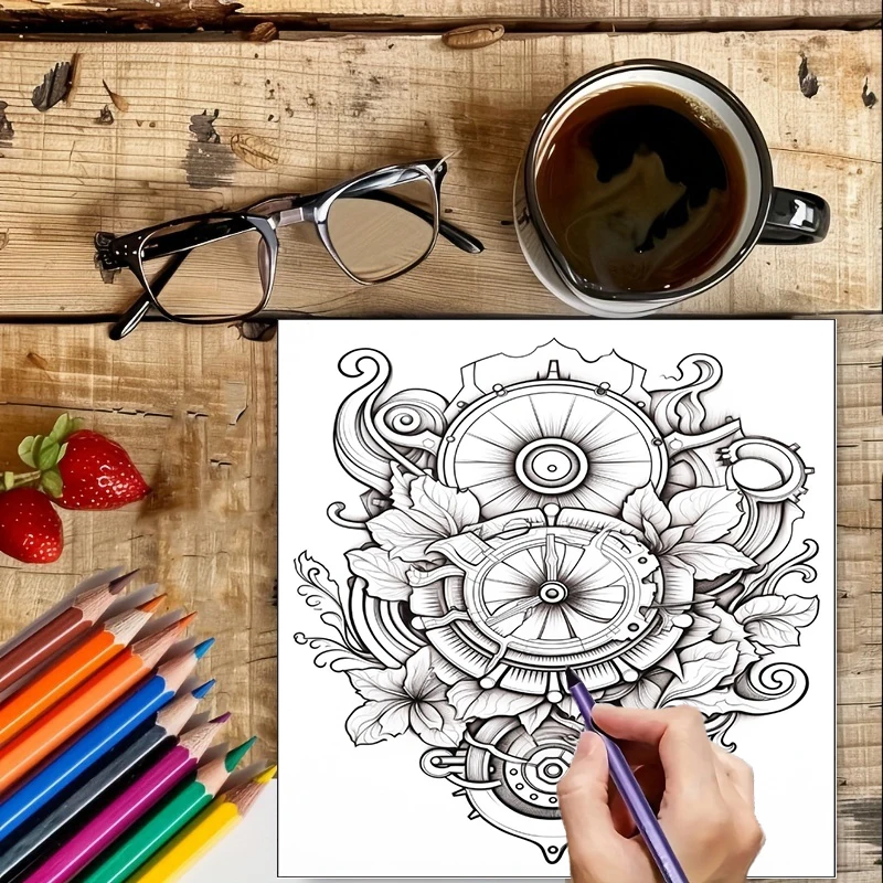 Coloring Book Steampunk Flower - Flower Supplies 评论和价格